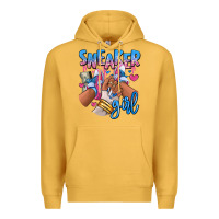 Mustard Sneaker girl afro woman Premium Hoodie - RanaPortraitStore