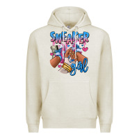 Oatmeal Heather Sneaker girl afro woman Premium Hoodie - RanaPortraitStore