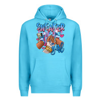 Ocean Blue Sneaker girl afro woman Premium Hoodie - RanaPortraitStore