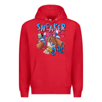Red Sneaker girl afro woman Premium Hoodie - RanaPortraitStore