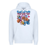 White Sneaker girl afro woman Premium Hoodie - RanaPortraitStore
