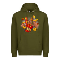 Army Green Softball afro girl sneakers Premium Hoodie - RanaPortraitStore
