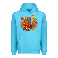 Ocean Blue Softball afro girl sneakers Premium Hoodie - RanaPortraitStore