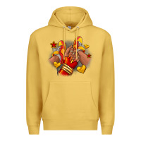 Antique Gold Softball afro girl sneakers Premium Hoodie - RanaPortraitStore