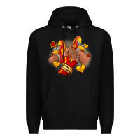 Black Softball afro girl sneakers Premium Hoodie - RanaPortraitStore