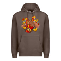 Coffee Softball afro girl sneakers Premium Hoodie - RanaPortraitStore
