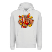 Dove Grey Softball afro girl sneakers Premium Hoodie - RanaPortraitStore