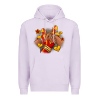 Lilac Softball afro girl sneakers Premium Hoodie - RanaPortraitStore