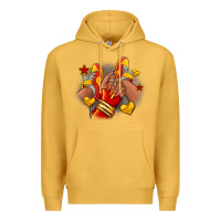 Mustard Softball afro girl sneakers Premium Hoodie - RanaPortraitStore
