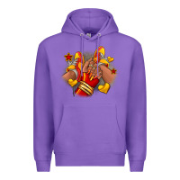 Purple Softball afro girl sneakers Premium Hoodie - RanaPortraitStore