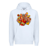 White Softball afro girl sneakers Premium Hoodie - RanaPortraitStore