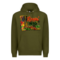 Army Green Steppin' into Juneteenth black fashion girl Premium Hoodie - RanaPortraitStore