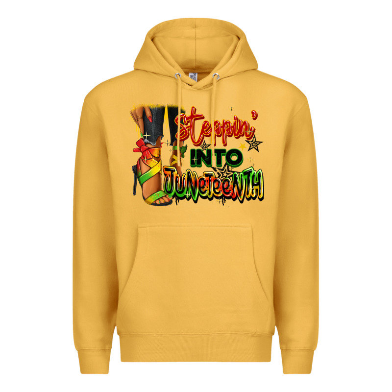 Steppin' Into Juneteenth Black Fashion Girl Premium Hoodie by RanaPortraitStore | Teevron