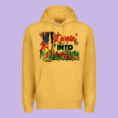 Steppin' Into Juneteenth Black Fashion Girl Premium Hoodie Designed By Ranaportraitstore