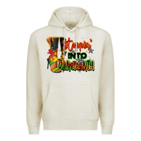 Oatmeal Heather Steppin' into Juneteenth black fashion girl Premium Hoodie - RanaPortraitStore