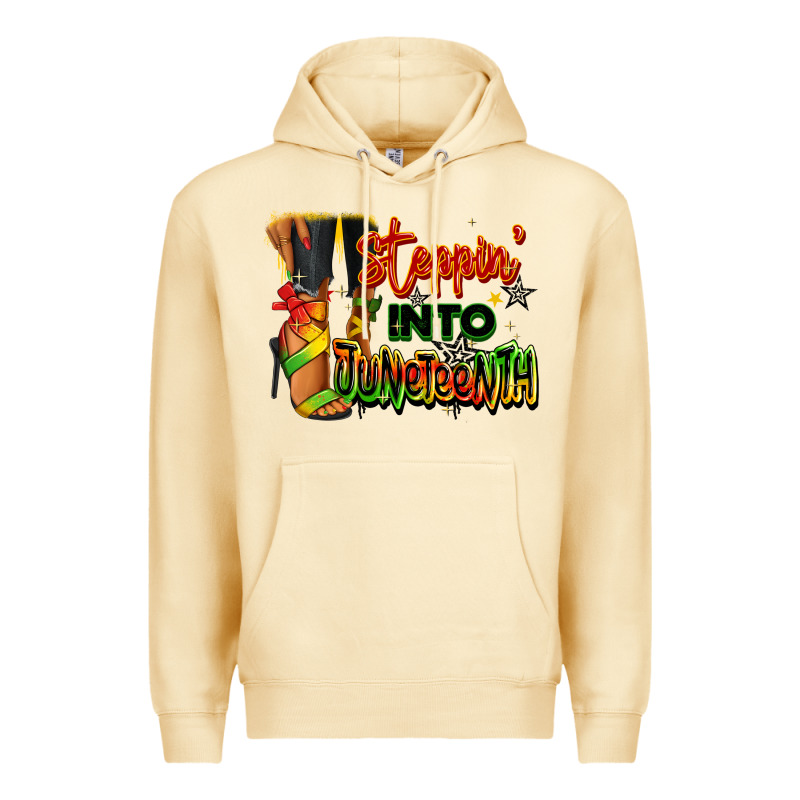 Steppin' Into Juneteenth Black Fashion Girl Premium Hoodie by RanaPortraitStore | Teevron
