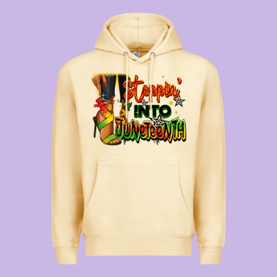 Steppin' Into Juneteenth Black Fashion Girl Premium Hoodie Designed By Ranaportraitstore