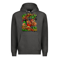 Charcoal Heather Steppin' into Juneteenth sneaker and heel afro wom Premium Hoodie - RanaPortraitStore