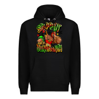 Black Steppin' into Juneteenth sneaker and heel afro wom Premium Hoodie - RanaPortraitStore