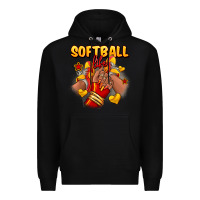 Black Softball life afro girl sneakers Premium Hoodie - RanaPortraitStore