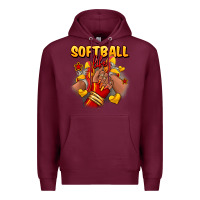 Burgundy Softball life afro girl sneakers Premium Hoodie - RanaPortraitStore