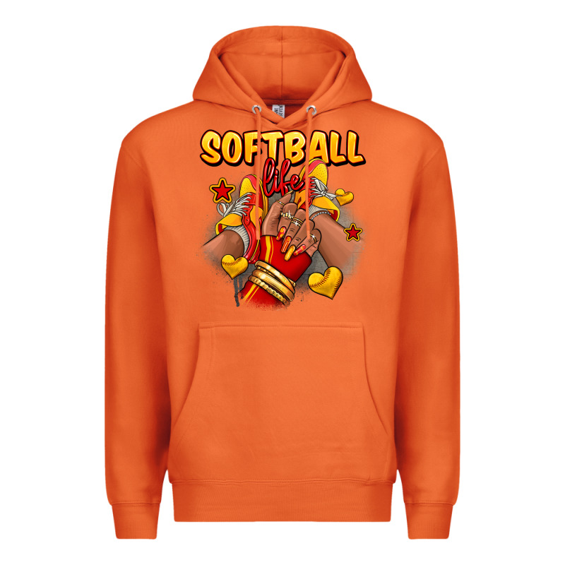Softball Life Afro Girl Sneakers Premium Hoodie by RanaPortraitStore | Teevron