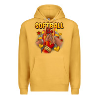 Mustard Softball life afro girl sneakers Premium Hoodie - RanaPortraitStore