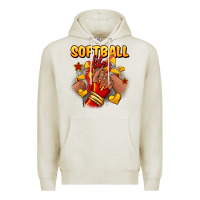 Oatmeal Heather Softball life afro girl sneakers Premium Hoodie - RanaPortraitStore