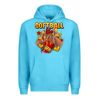 Ocean Blue Softball life afro girl sneakers Premium Hoodie - RanaPortraitStore