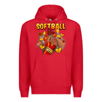 Red Softball life afro girl sneakers Premium Hoodie - RanaPortraitStore