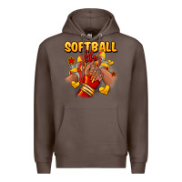 Coffee Softball life afro girl sneakers Premium Hoodie - RanaPortraitStore
