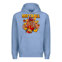 Colony Blue Softball life afro girl sneakers Premium Hoodie - RanaPortraitStore