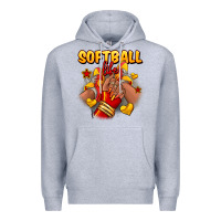 Heather Grey Softball life afro girl sneakers Premium Hoodie - RanaPortraitStore
