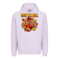 Lilac Softball life afro girl sneakers Premium Hoodie - RanaPortraitStore