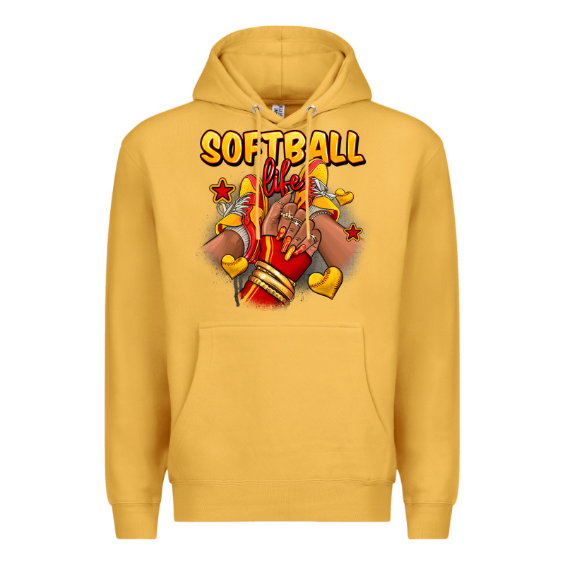 Softball Life Afro Girl Sneakers Premium Hoodie by RanaPortraitStore | Teevron