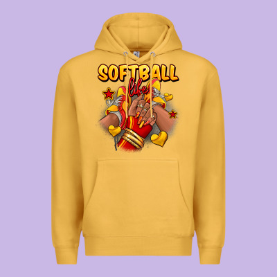 Softball Life Afro Girl Sneakers Premium Hoodie Designed By Ranaportraitstore
