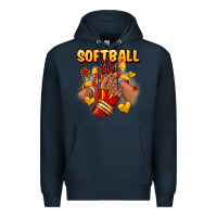 Navy Softball life afro girl sneakers Premium Hoodie - RanaPortraitStore