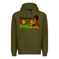 Army Green Straight outta Juneteenth Premium Hoodie - RanaPortraitStore