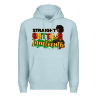 Blue Mist Straight outta Juneteenth Premium Hoodie - RanaPortraitStore