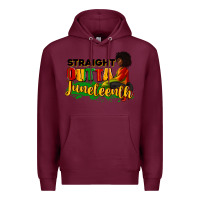 Burgundy Straight outta Juneteenth Premium Hoodie - RanaPortraitStore
