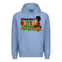 Colony Blue Straight outta Juneteenth Premium Hoodie - RanaPortraitStore