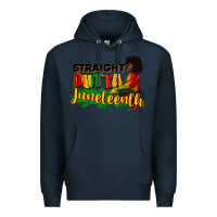 Navy Straight outta Juneteenth Premium Hoodie - RanaPortraitStore
