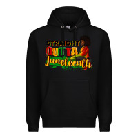 Black Straight outta Juneteenth Premium Hoodie - RanaPortraitStore