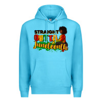 Ocean Blue Straight outta Juneteenth Premium Hoodie - RanaPortraitStore