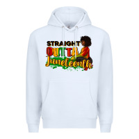 White Straight outta Juneteenth Premium Hoodie - RanaPortraitStore