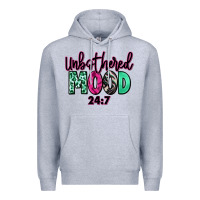 Heather Grey Unbothered mood 24:7 Premium Hoodie - RanaPortraitStore