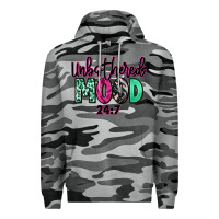 Slate Camo Unbothered mood 24:7 Premium Hoodie - RanaPortraitStore