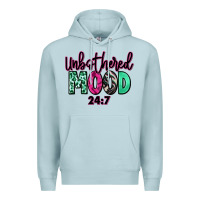 Blue Mist Unbothered mood 24:7 Premium Hoodie - RanaPortraitStore