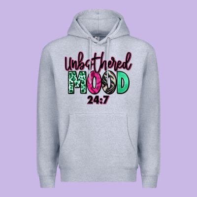 Unbothered Mood 24:7 Premium Hoodie Designed By Ranaportraitstore