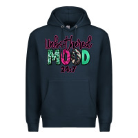 Navy Unbothered mood 24:7 Premium Hoodie - RanaPortraitStore